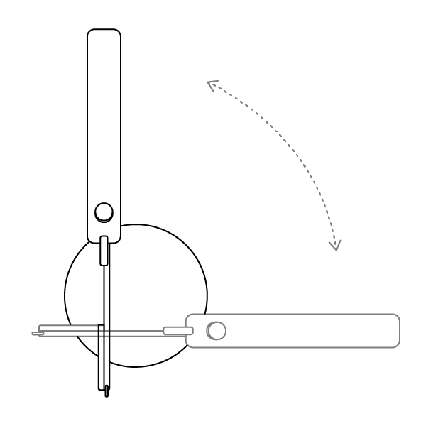 WiT 下灯臂与底盘-45°到+45°水平操作测试​