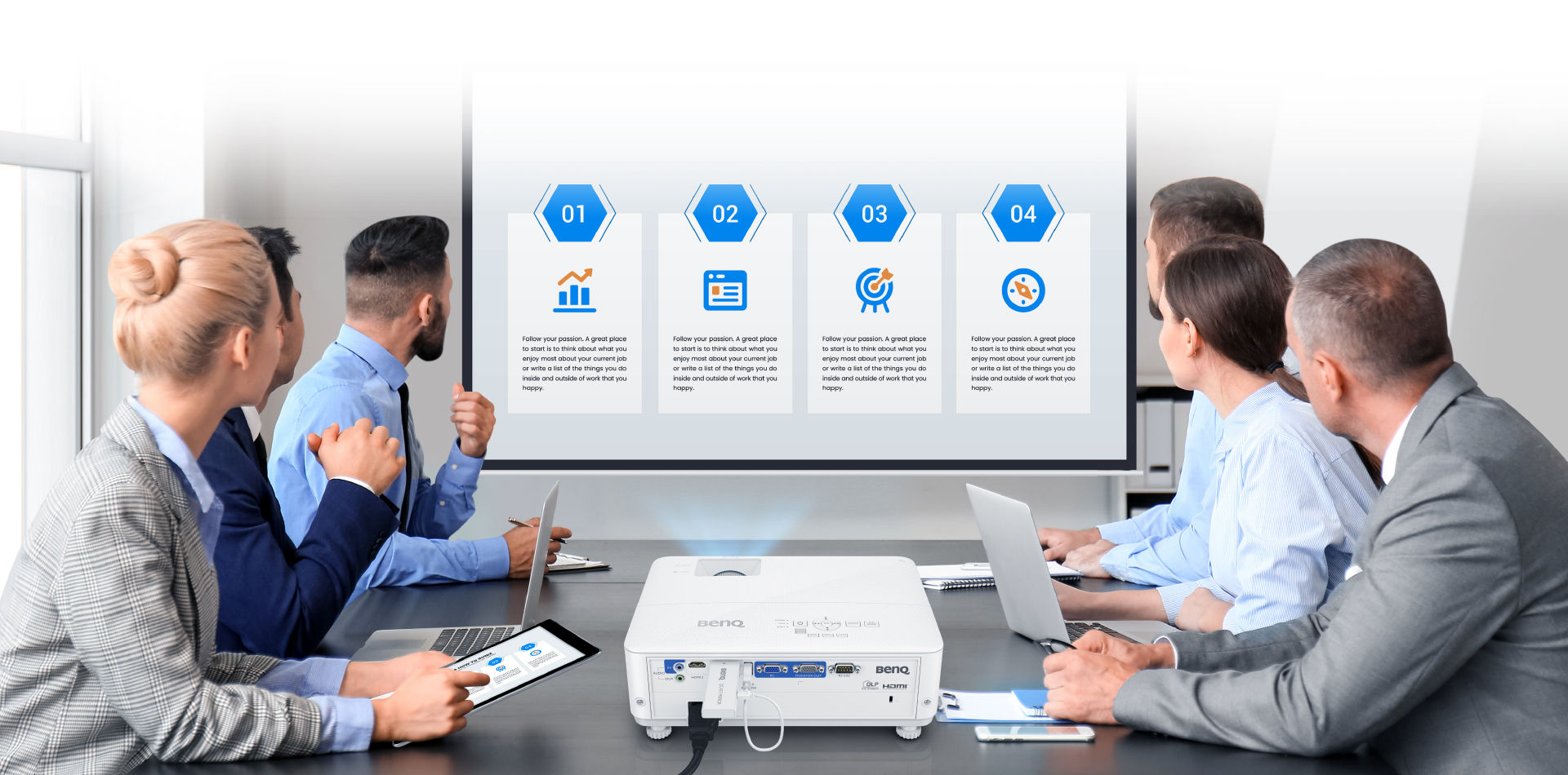BenQ MU613 can connect and wirelessly project from mobile devices and tablets.