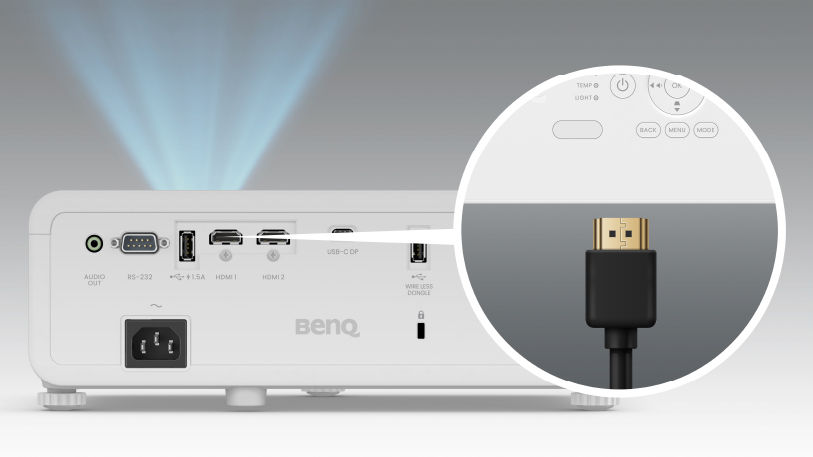 一旦检测到 HDMI 输入信号，BenQ LH650 即可自动开启