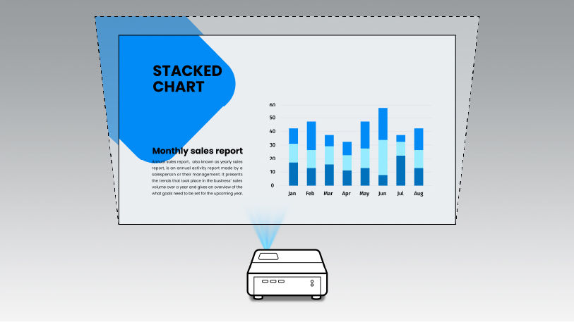 BenQ MS550 can do Auto Vertical Keystone to project the the perfect squared image from any angle