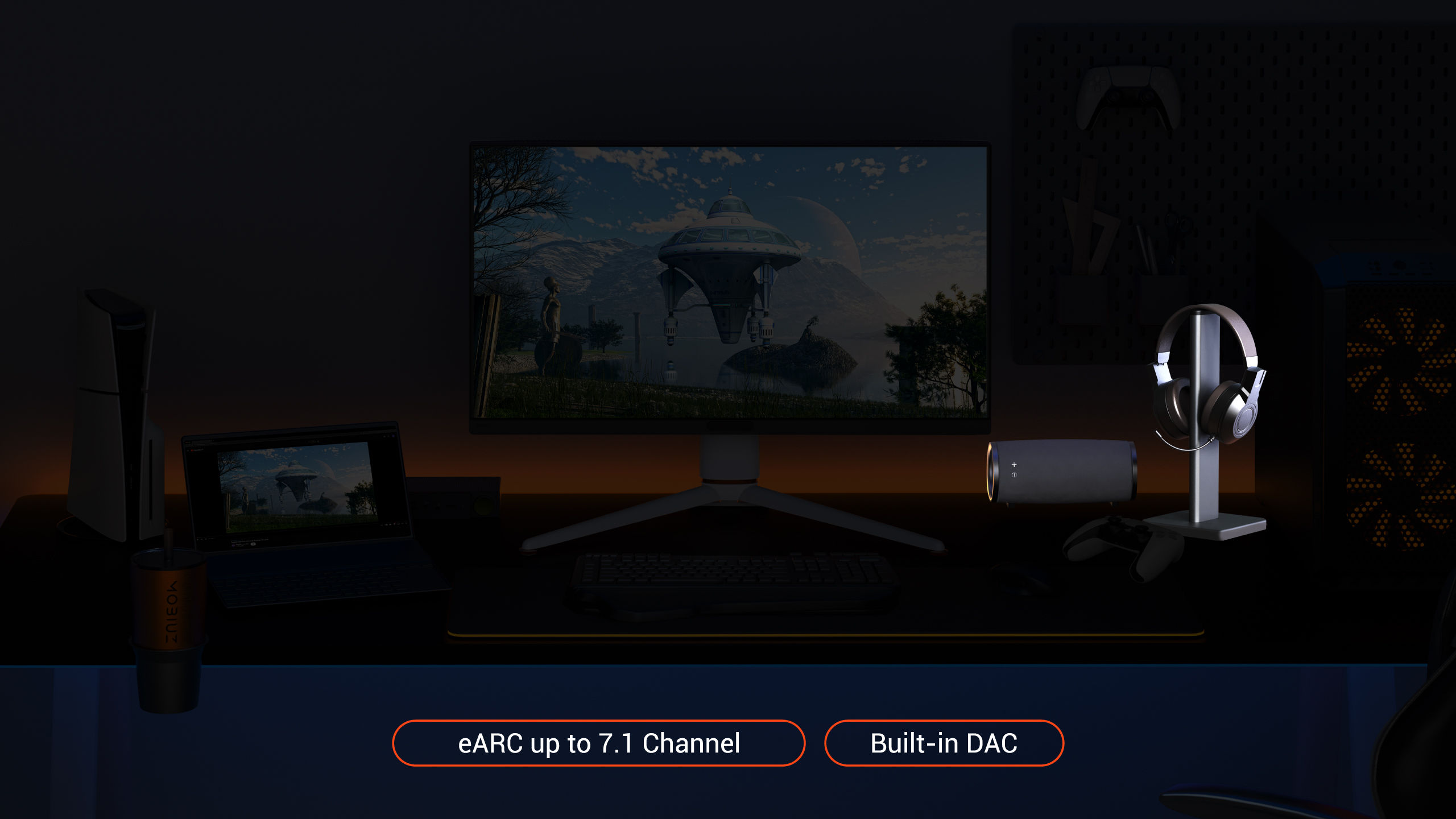 BenQ MOBIUZ EX271U is equipped with built-in eARC supporting up to 7.1 channels