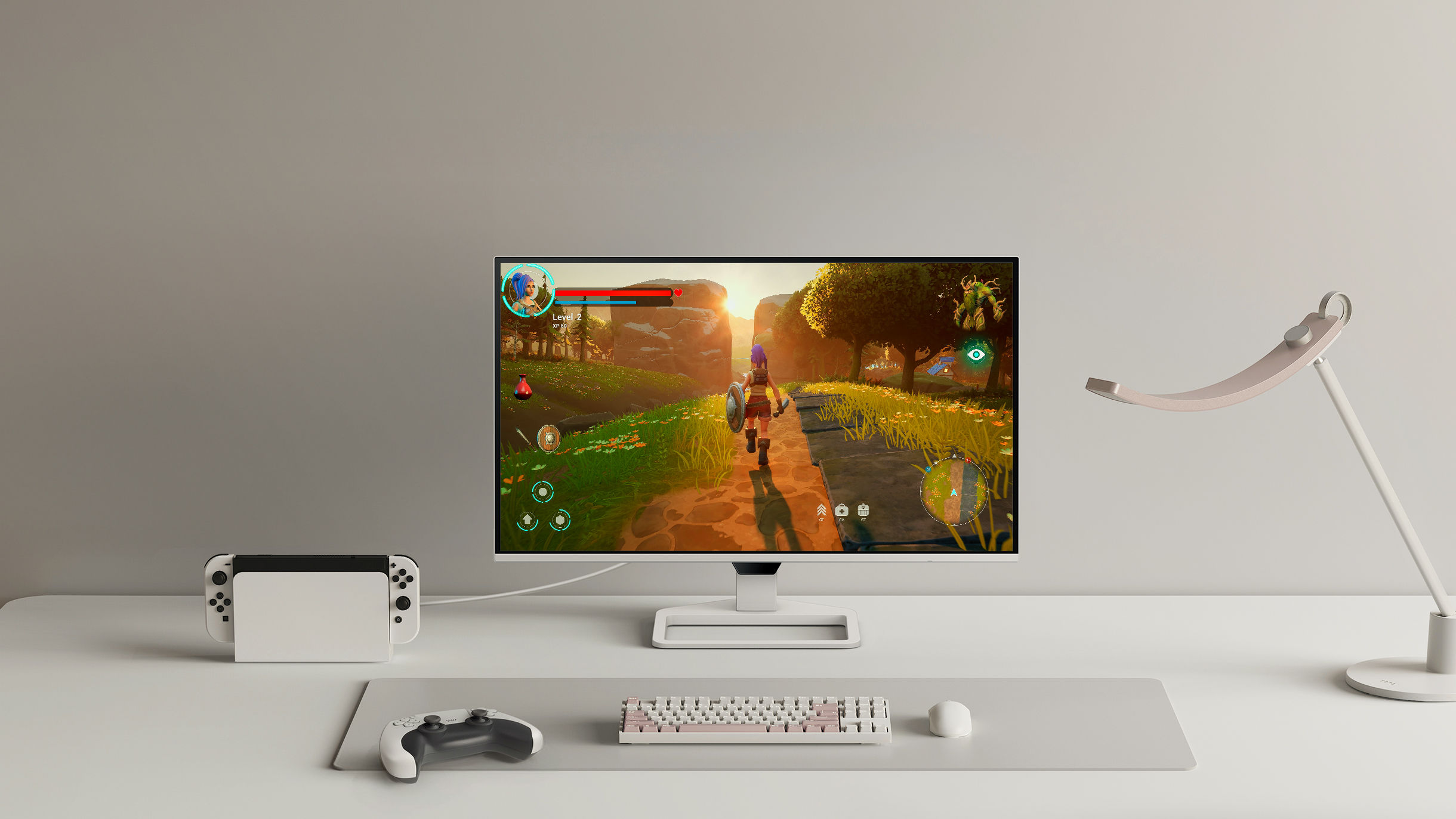 BenQ EW270Q Game Scenario is designed for an optimal visual and audio gaming experience, it features a specially tuned color profile, enhanced audio for clearer footsteps.