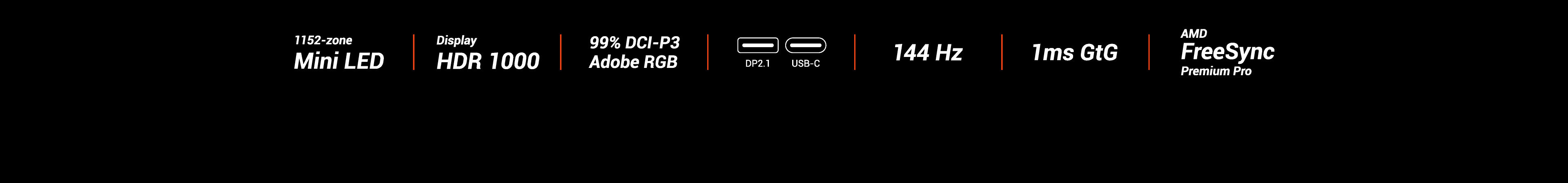 BenQ MOBIUZ EX321UX is equipped with the latest 1152-zone Mini LED panel capable of 1,000 nits of peak brightness for Display HDR1000