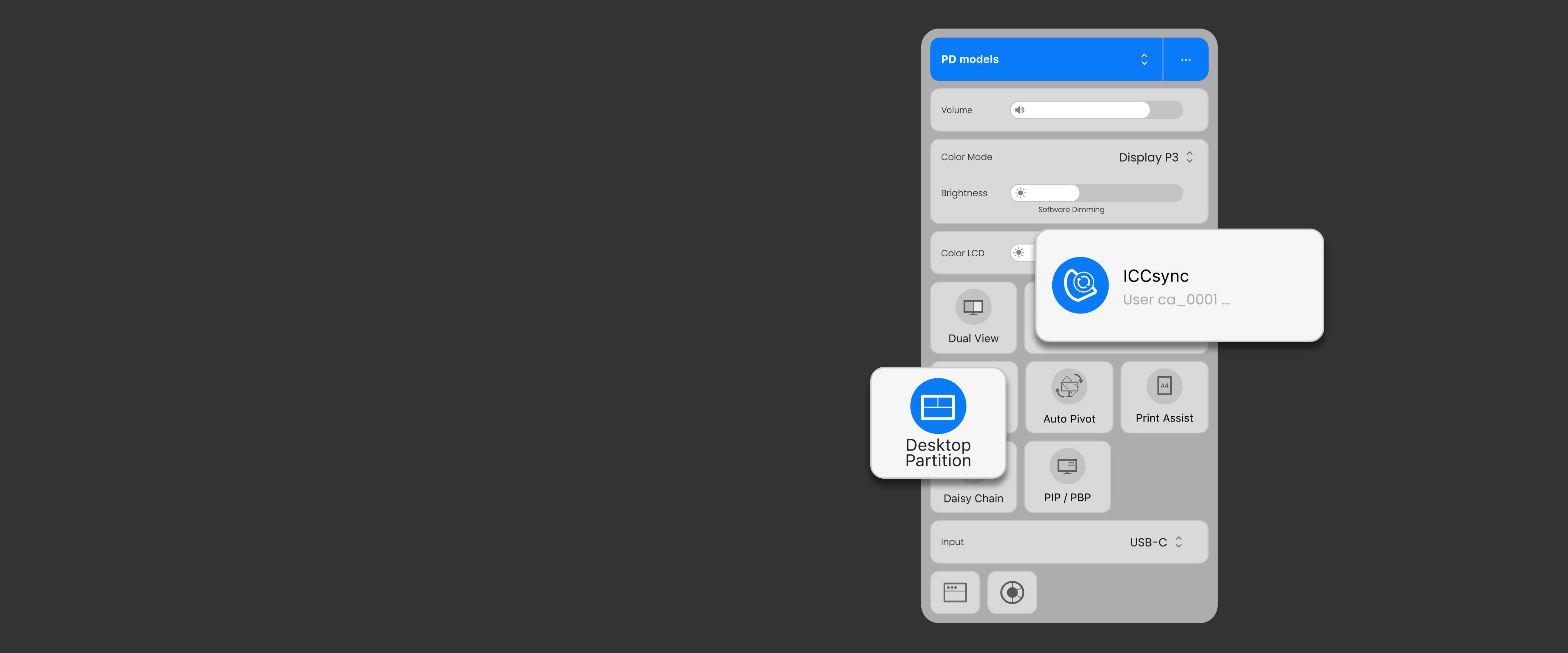 Display Polit 2 customizable interface allows you to organize functions