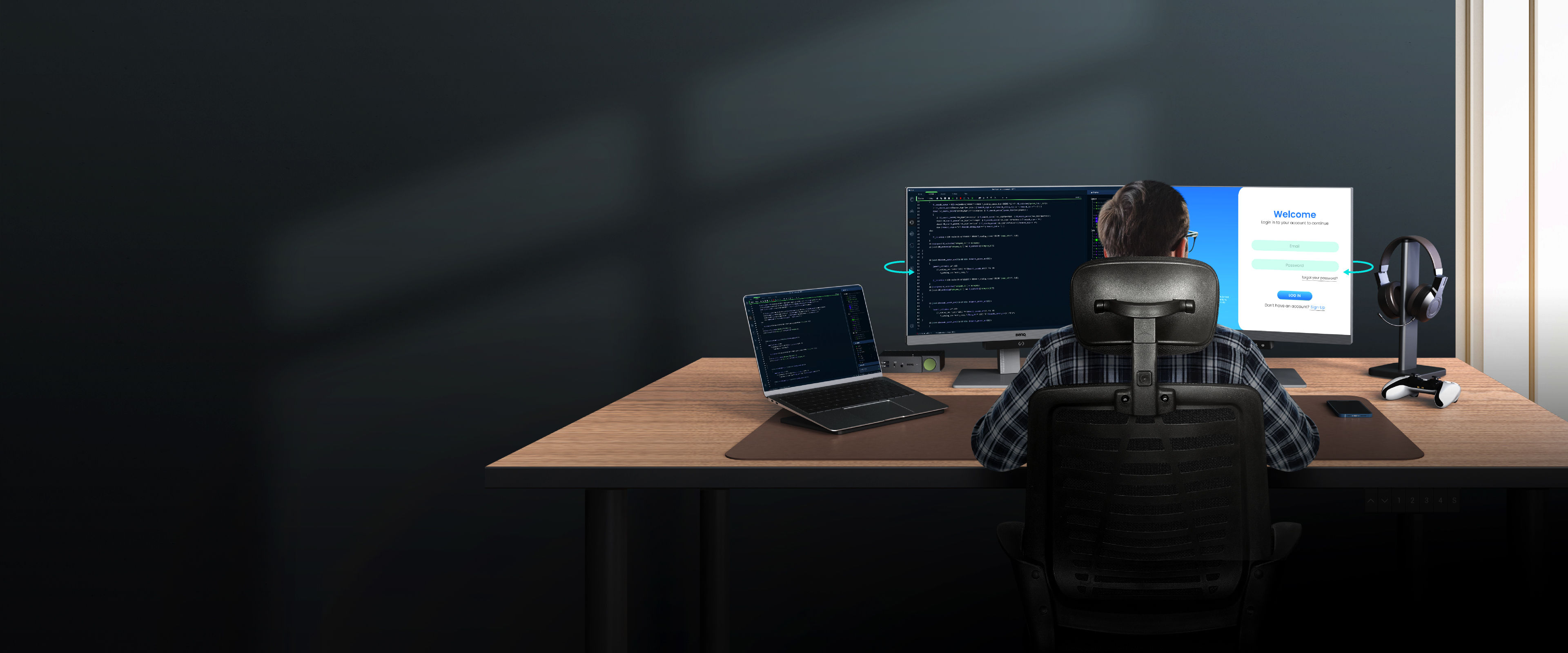 BenQ RD Series relieves prolonged neck and body aches. BenQ Programming Monitors prioritize your comfort for long-term projects.