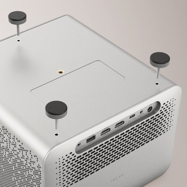 BenQ TK705i home entertainment projector integrated ceiling mount holes reduce clutter underneath.