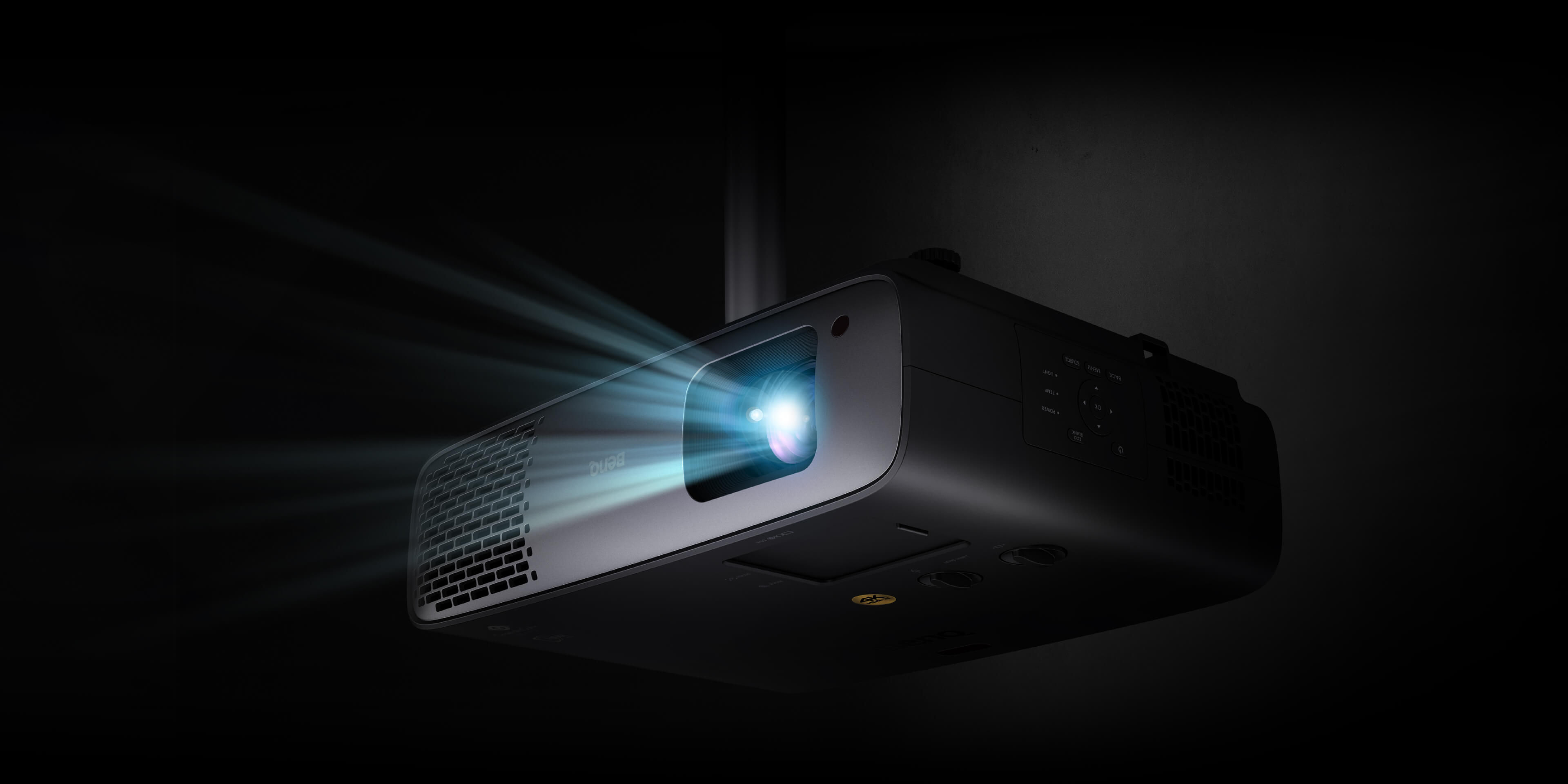 BenQ W4100i projector enhances every scene with AI Cinema Mode, dynamically optimizing colors and HDR for lifelike picture quality.