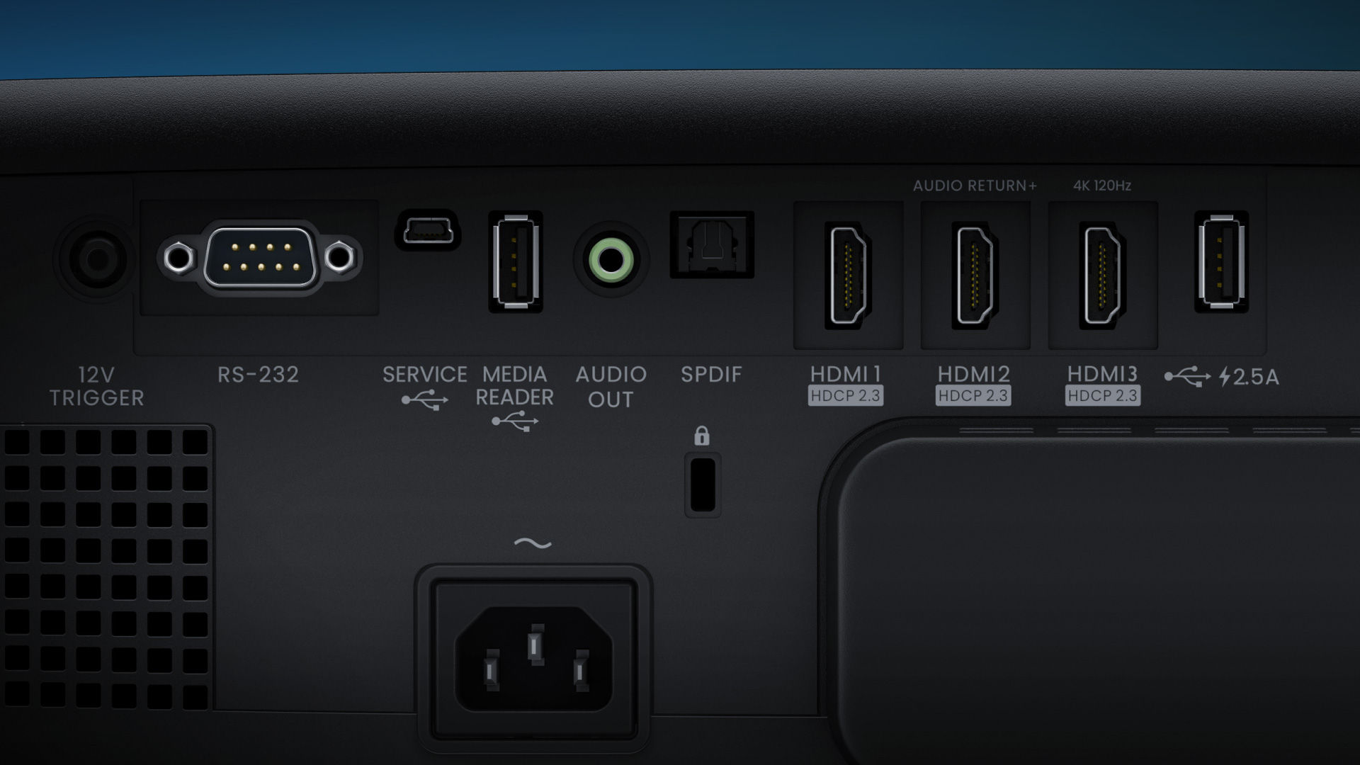 W4100i io port: Equipped with HDMI, USB, and more, W4100i connects effortlessly to gaming consoles, streaming devices, and home entertainment systems.